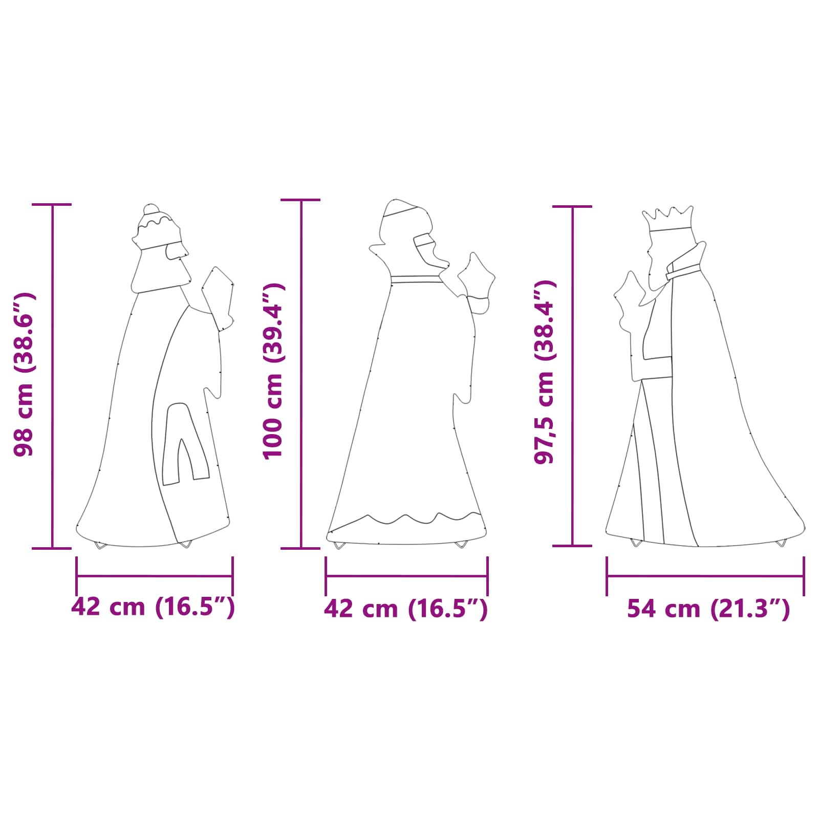 3 Σοφοί Άνθρωποι Χριστουγεννιάτικος Φωτισμός 3 pcs Θερμό λευκό - Pakobazaar