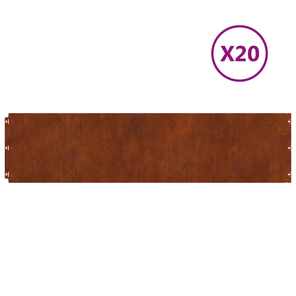 Περιφράξεις γκαζόν 20 τεμάχια 25x103 cm Εύκαμπτος χάλυβας - Pakobazaar