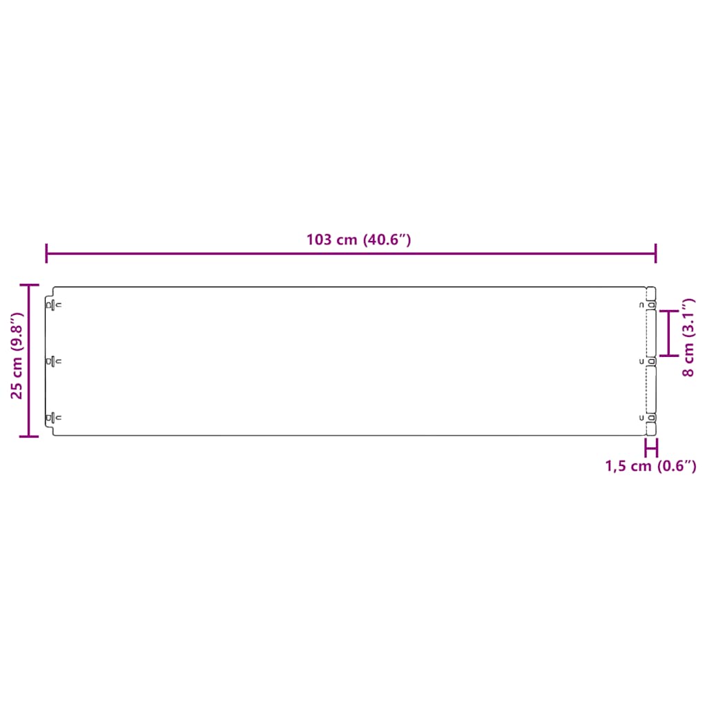 Περιφράξεις γκαζόν 20 τεμάχια 25x103 cm Εύκαμπτος χάλυβας - Pakobazaar