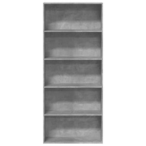 ντουλάπι βιβλίων  Γκρι μπετόν 80x30x189 cm Κατασκευασμένο ξύλο
