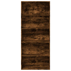 Ντουλάπι βιβλίων καπνιστή δρυς 80x30x189 cm Κατασκευασμένο ξύλο