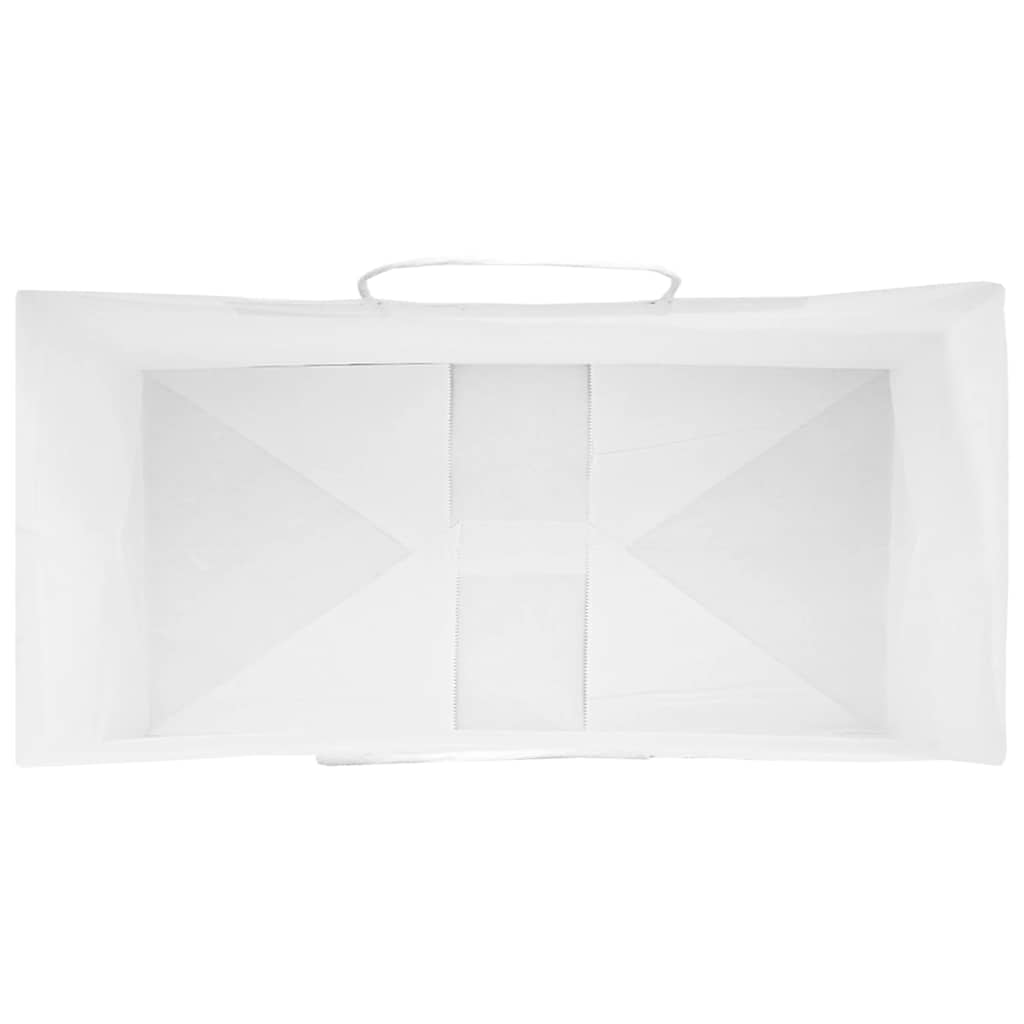 Χάρτινες σακούλες 50 τεμάχια με χερούλια Λευκό 21x11x36 εκ. - Pakobazaar