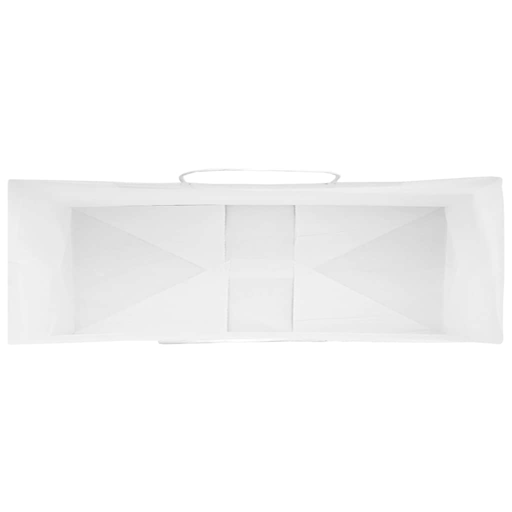 Χάρτινες σακούλες 250 τεμάχια με χερούλια Λευκό 32x12x42 εκ.