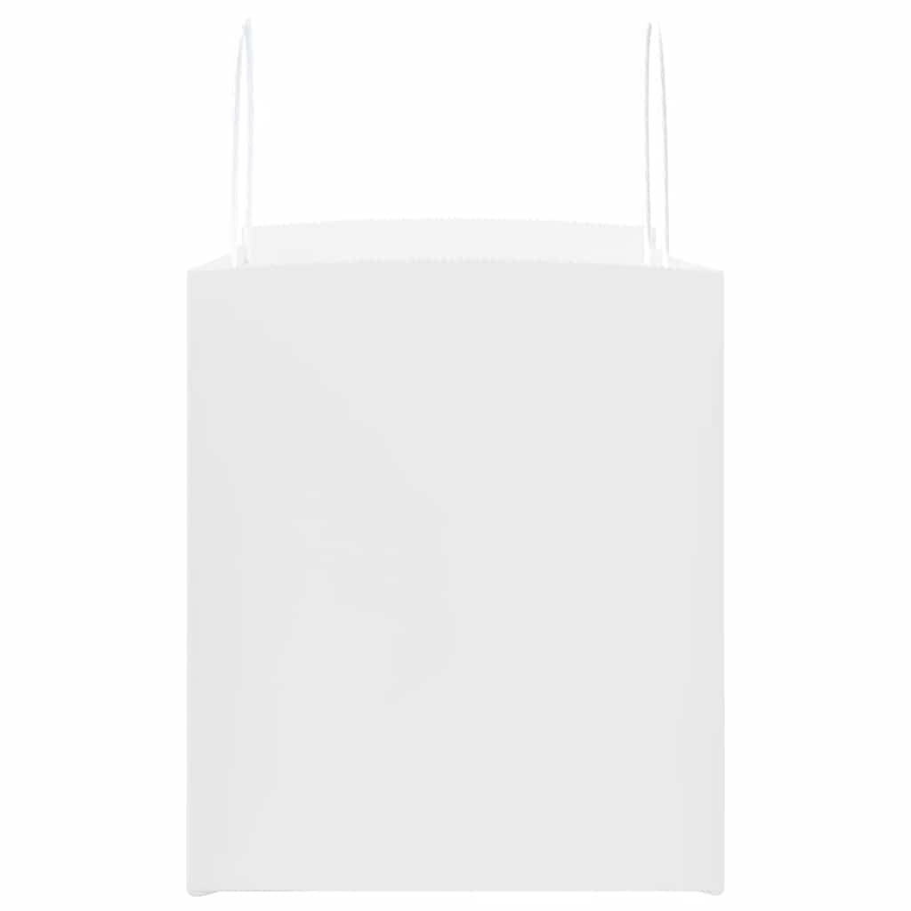 Χάρτινες σακούλες 250 τεμάχια με χερούλια Λευκό 32x22x24 εκ.