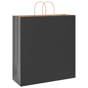 Χάρτινες σακούλες 250 τεμάχια με χερούλια Μαύρο 45x17x48 εκ. - Pakobazaar