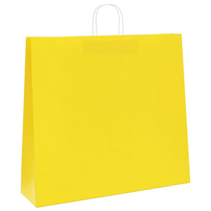 Χάρτινες σακούλες 50 τεμάχια με χερούλια Κίτρινο 54x15x49 εκ.