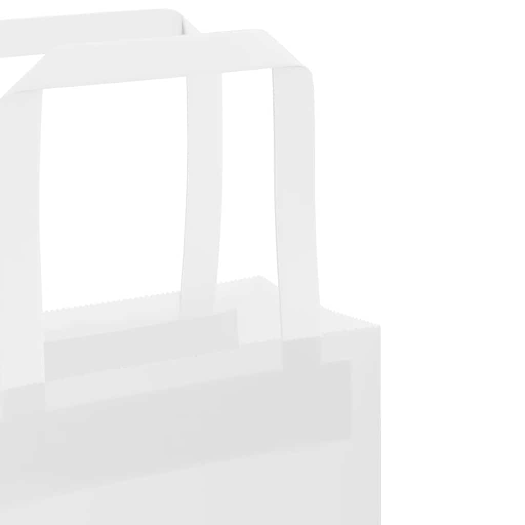 Χάρτινες σακούλες 50 τεμάχια με χερούλια Λευκό 32x12x42 εκ.