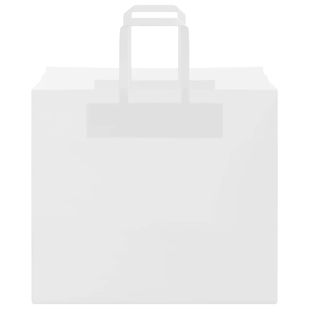 Χάρτινες σακούλες 50 τεμάχια με χερούλια Λευκό 32x22x28 εκ.