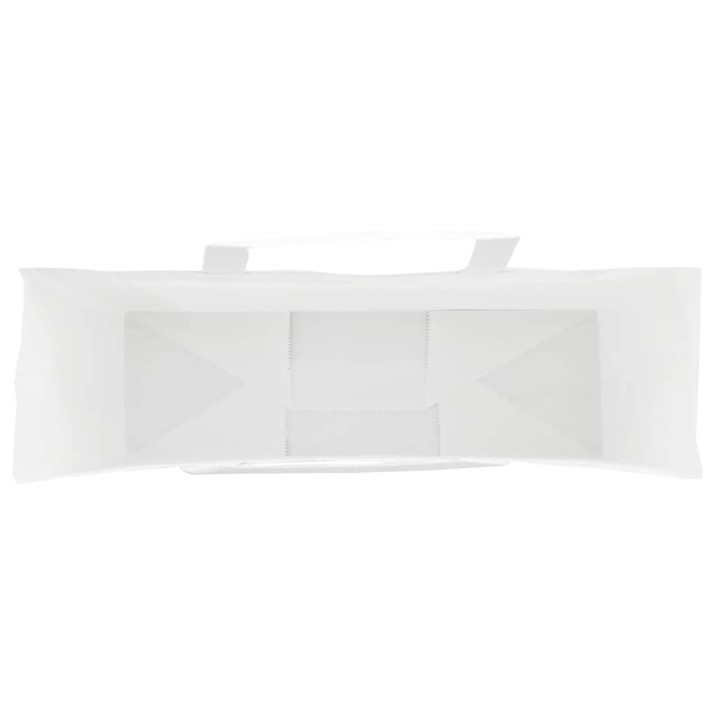 Χάρτινες σακούλες 250 τεμάχια με χερούλια Λευκό 54x15x49 εκ.