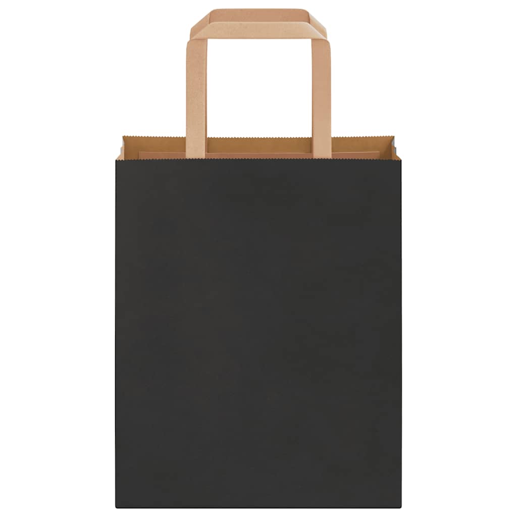 Χάρτινες σακούλες 50 τεμάχια με χερούλια Μαύρο 18x8x22 εκ.