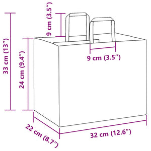 Χάρτινες σακούλες 50 τεμάχια με χερούλια Μαύρο 32x22x24 εκ.