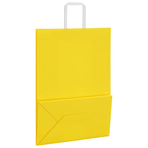 Χάρτινες σακούλες 250 τεμάχια με χερούλια Κίτρινο 32x17x44 εκ.