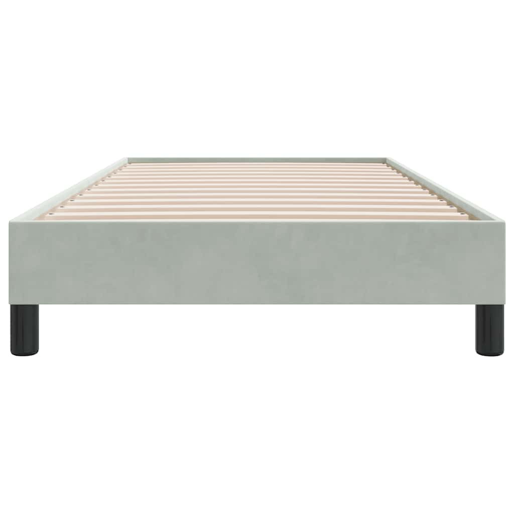 Box Spring κρεβάτι χωρίς στρώμα ανοιχτό γκρι Βελούδινο