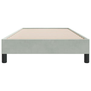 Box Spring κρεβάτι χωρίς στρώμα ανοιχτό γκρι Βελούδινο