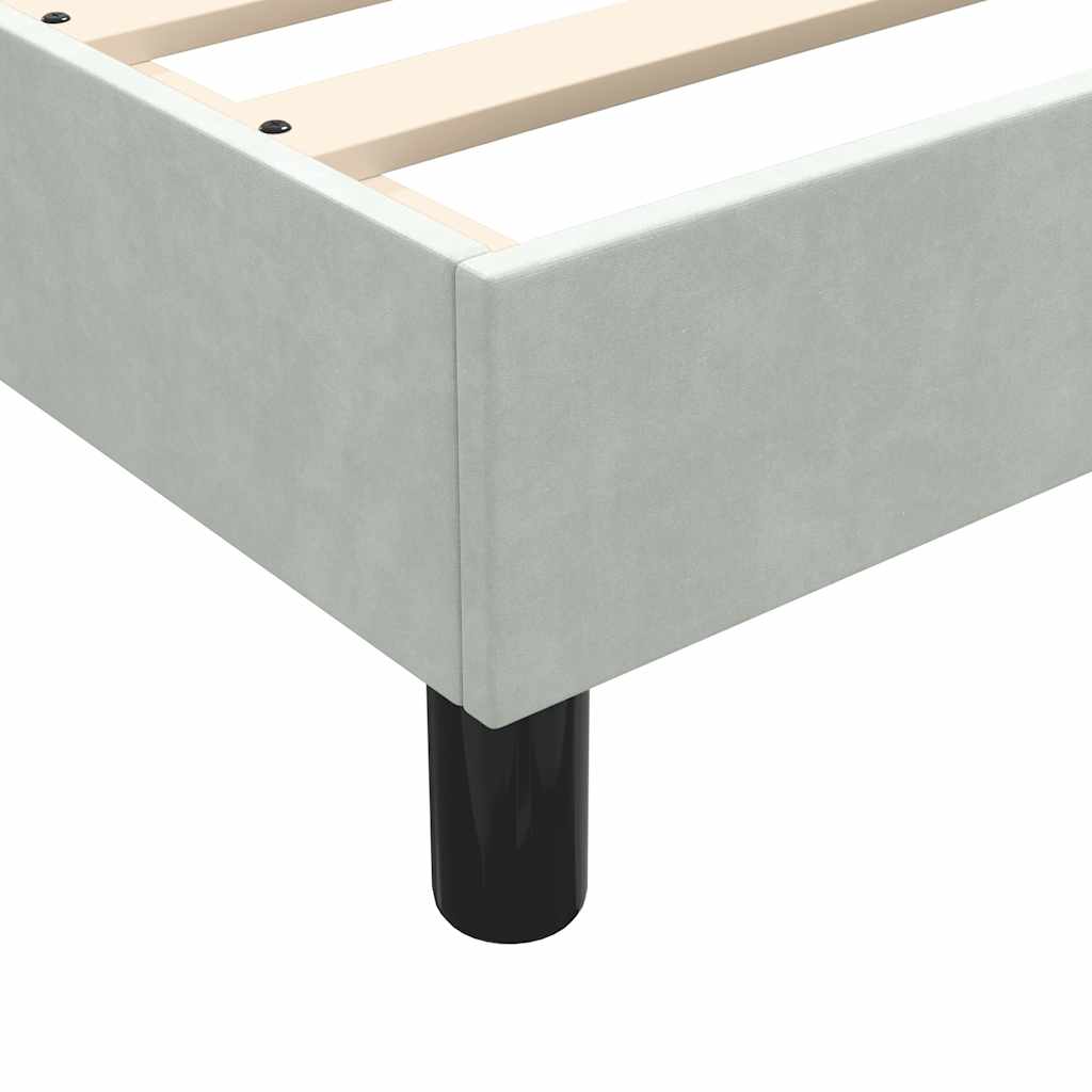 Box Spring κρεβάτι χωρίς στρώμα ανοιχτό γκρι Βελούδινο