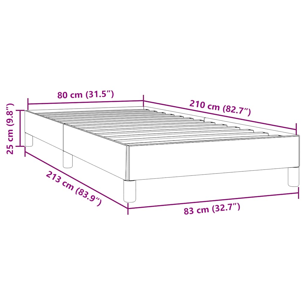Box Spring κρεβάτι χωρίς στρώμα ανοιχτό γκρι Βελούδινο