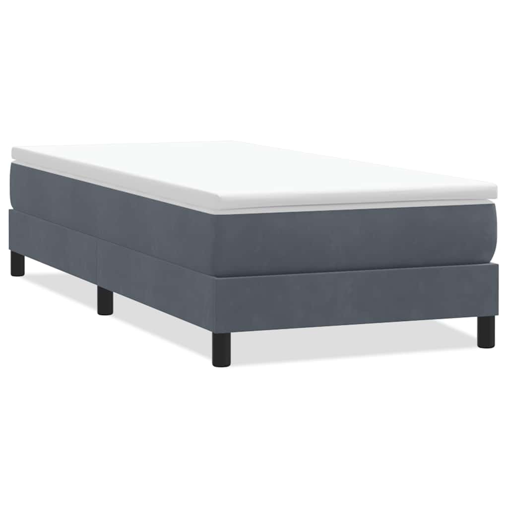 Box Spring Κρεβάτι χωρίς στρώμα Σκούρο γκρι 80x210 cm Βελούδινο