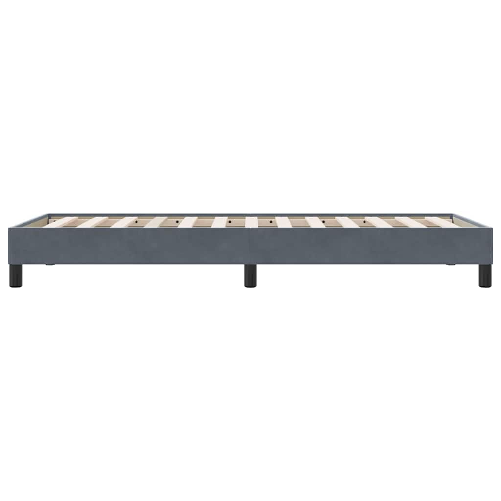 Box Spring Κρεβάτι χωρίς στρώμα Σκούρο γκρι 80x210 cm Βελούδινο