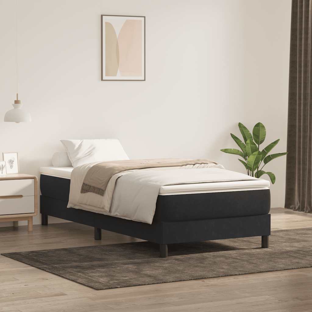 Box Spring Κρεβάτι χωρίς στρώμα Μαύρο 80x210 cm Βελούδινο