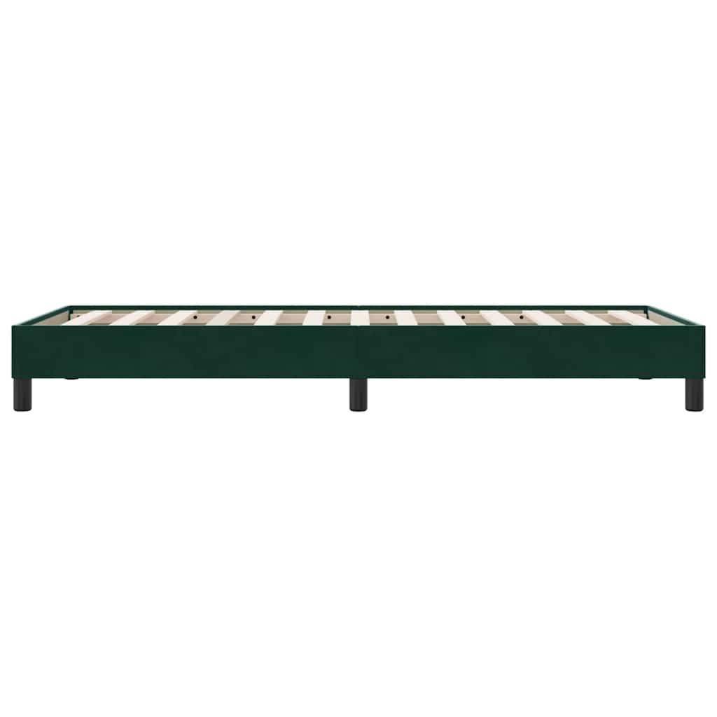Box Spring Κρεβάτι χωρίς στρώμα Σκούρο πράσινο Βελούδινο