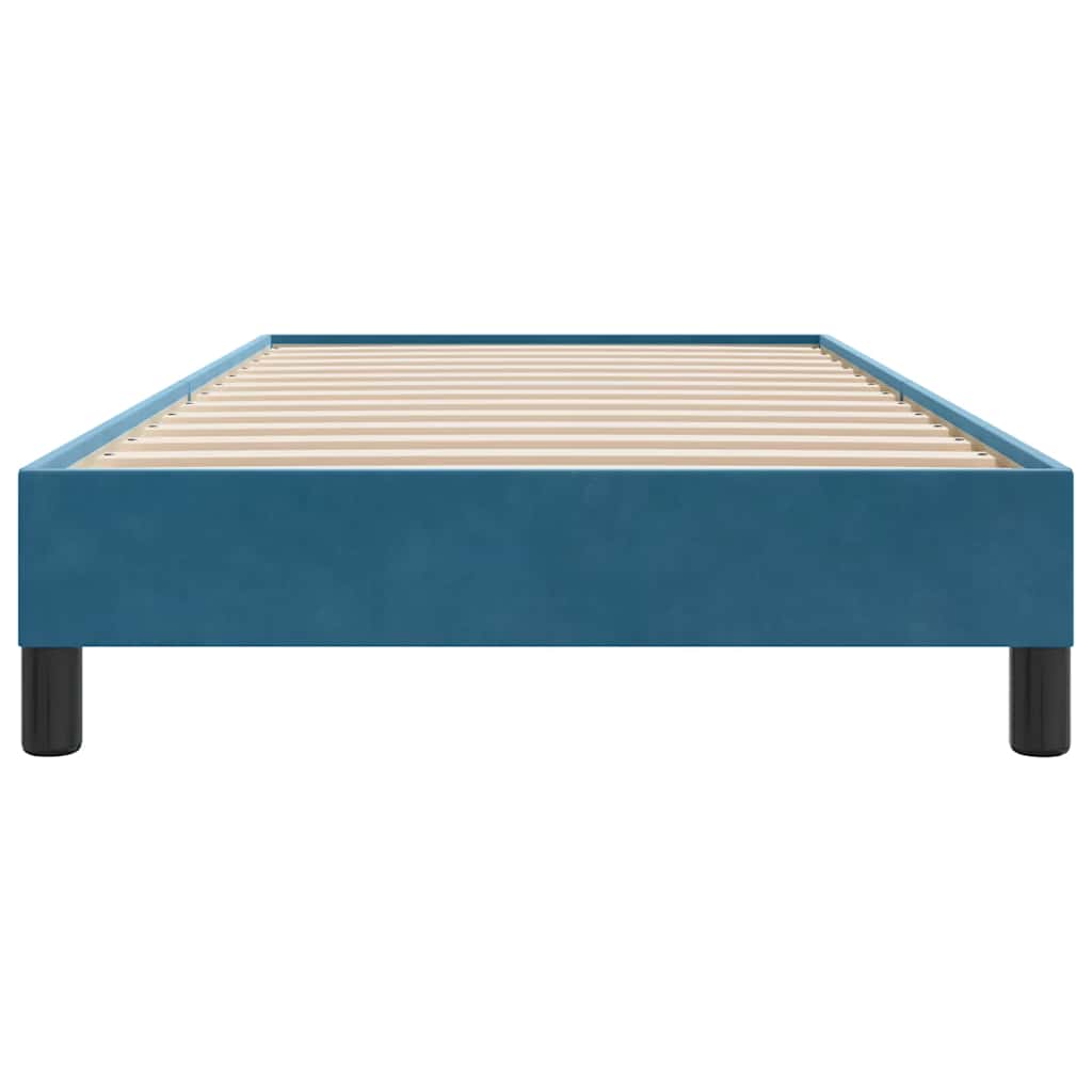 Box Spring Κρεβάτι χωρίς στρώμα Σκούρο μπλε 80x210 cm Βελούδινο