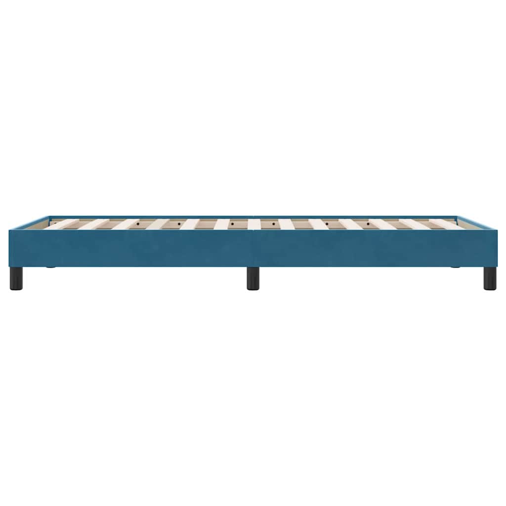 Box Spring Κρεβάτι χωρίς στρώμα Σκούρο μπλε 80x210 cm Βελούδινο