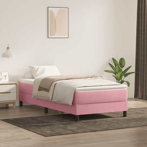 Box Spring Κρεβάτι χωρίς στρώμα Ροζ 80x210 cm Βελούδινο