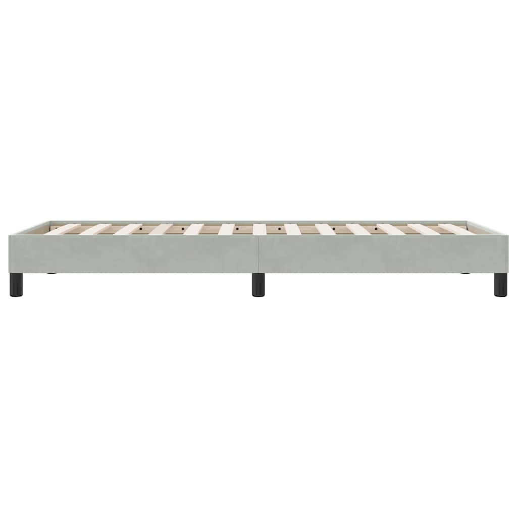 Box Spring Κρεβάτι χωρίς στρώμα ανοιχτό γκρι 90x210cm Βελούδινο