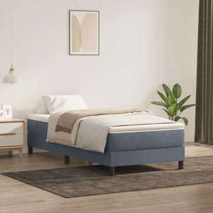Box Spring Κρεβάτι χωρίς στρώμα Σκούρο γκρι 90x210 cm Βελούδινο
