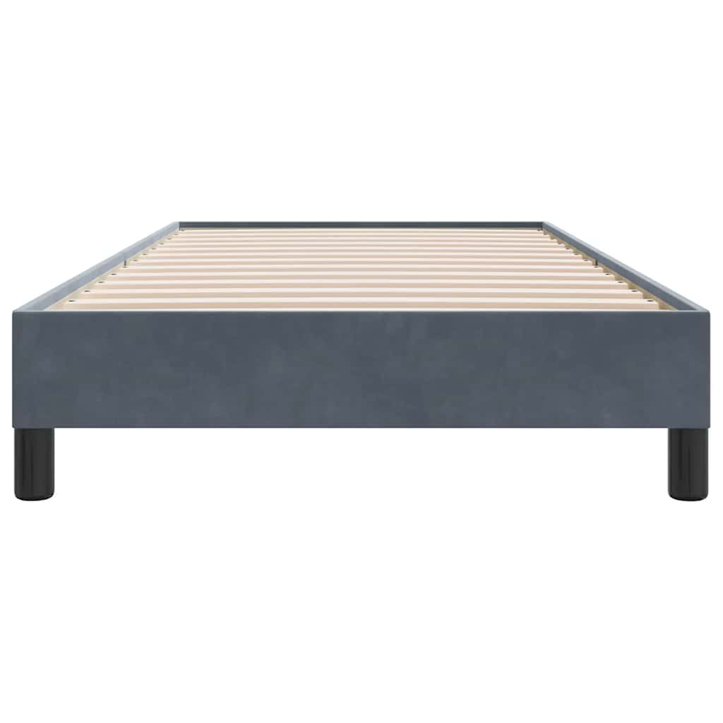 Box Spring Κρεβάτι χωρίς στρώμα Σκούρο γκρι 90x210 cm Βελούδινο