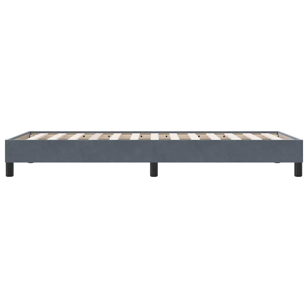 Box Spring Κρεβάτι χωρίς στρώμα Σκούρο γκρι 90x210 cm Βελούδινο
