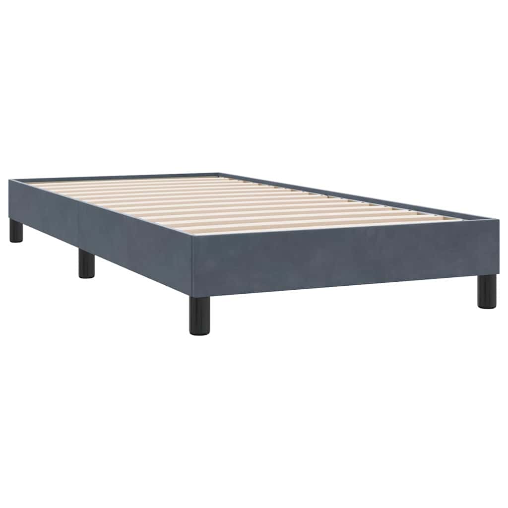 Box Spring Κρεβάτι χωρίς στρώμα Σκούρο γκρι 90x210 cm Βελούδινο