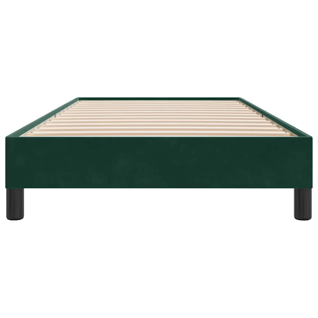 Box Spring Κρεβάτι χωρίς στρώμα Σκούρο πράσινο Βελούδινο
