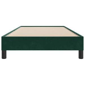 Box Spring Κρεβάτι χωρίς στρώμα Σκούρο πράσινο Βελούδινο