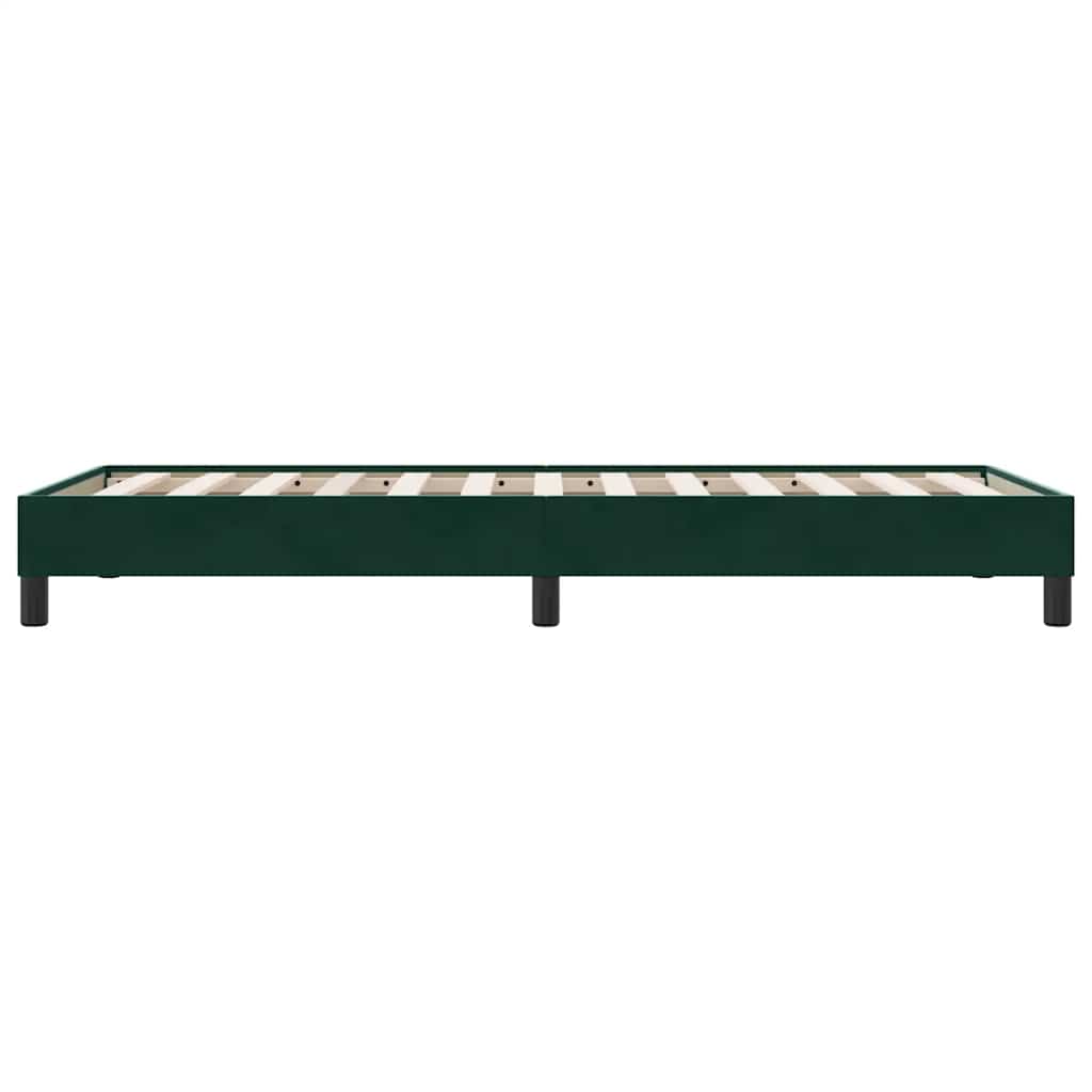 Box Spring Κρεβάτι χωρίς στρώμα Σκούρο πράσινο Βελούδινο