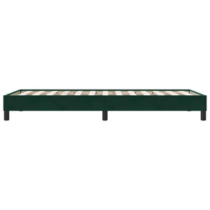 Box Spring Κρεβάτι χωρίς στρώμα Σκούρο πράσινο Βελούδινο