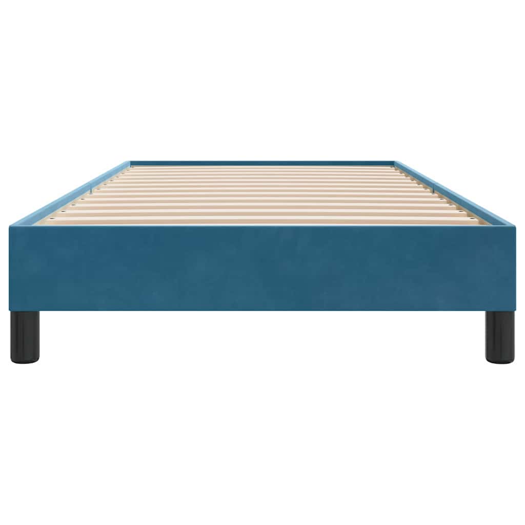 Box Spring Κρεβάτι χωρίς στρώμα Σκούρο μπλε Βελούδινο