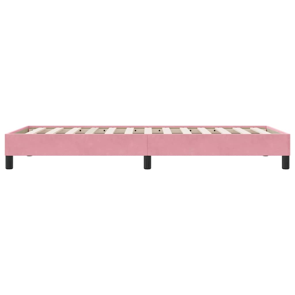 Box Spring Κρεβάτι χωρίς στρώμα Ροζ 90x210 cm Βελούδινο
