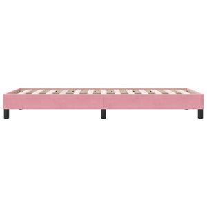 Box Spring Κρεβάτι χωρίς στρώμα Ροζ 90x210 cm Βελούδινο