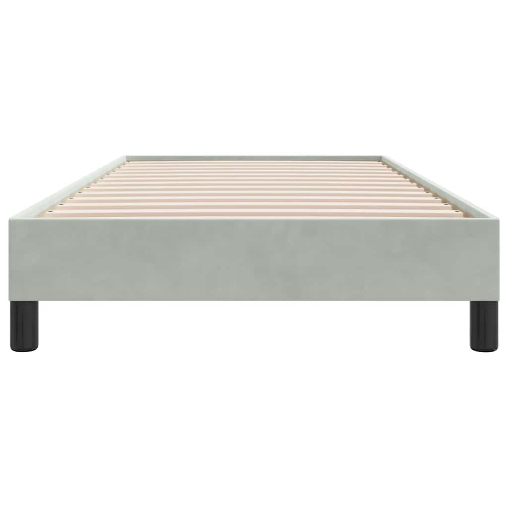 Box Spring Κρεβάτι χωρίς στρώμα Ανοιχτό γκρι Βελούδινο