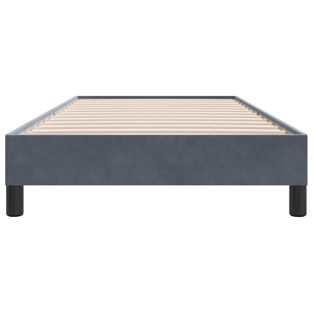 Box Spring Κρεβάτι χωρίς στρώμα Σκούρο γκρι Βελούδινο