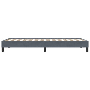 Box Spring Κρεβάτι χωρίς στρώμα Σκούρο γκρι Βελούδινο