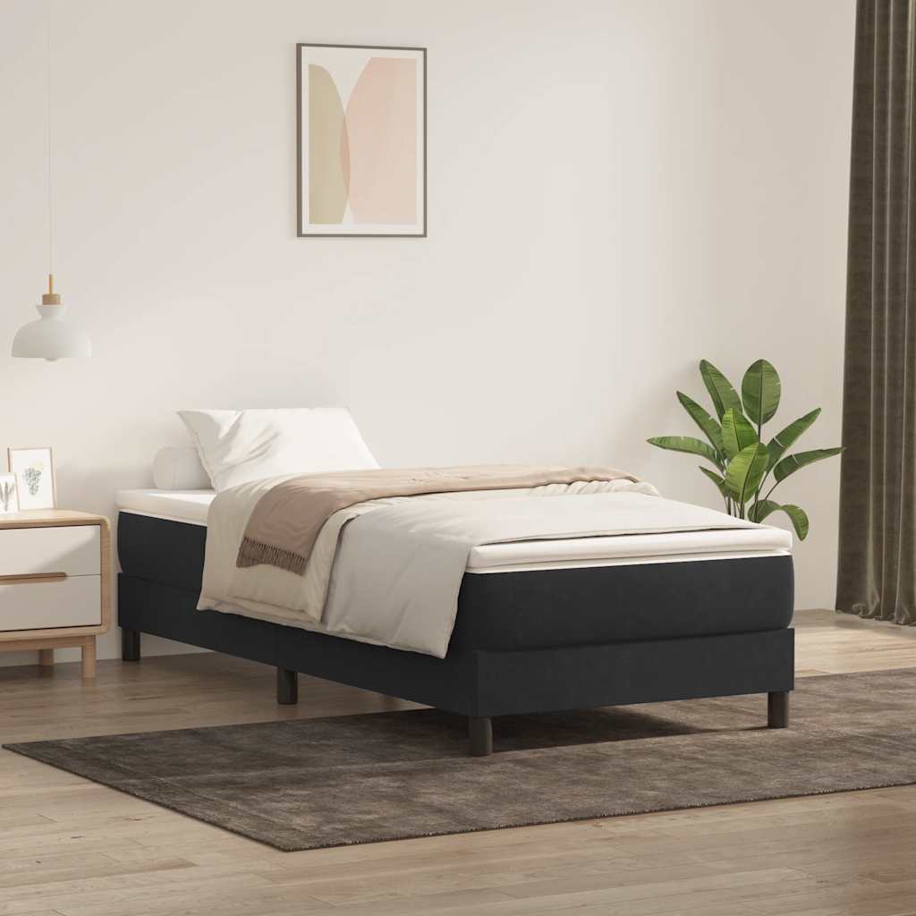 Box Spring Κρεβάτι χωρίς στρώμα Μαύρο 100x210 cm Βελούδινο