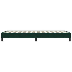 Box Spring Κρεβάτι χωρίς στρώμα Σκούρο πράσινο Βελούδινο