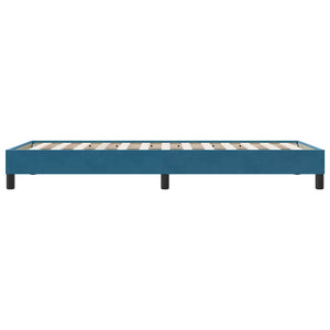 Box Spring Κρεβάτι χωρίς στρώμα Σκούρο μπλε Βελούδινο