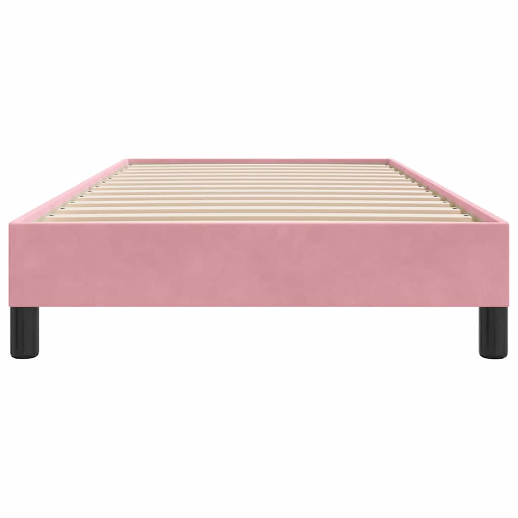 Box Spring Κρεβάτι χωρίς στρώμα Ροζ 100x210 cm Βελούδινο
