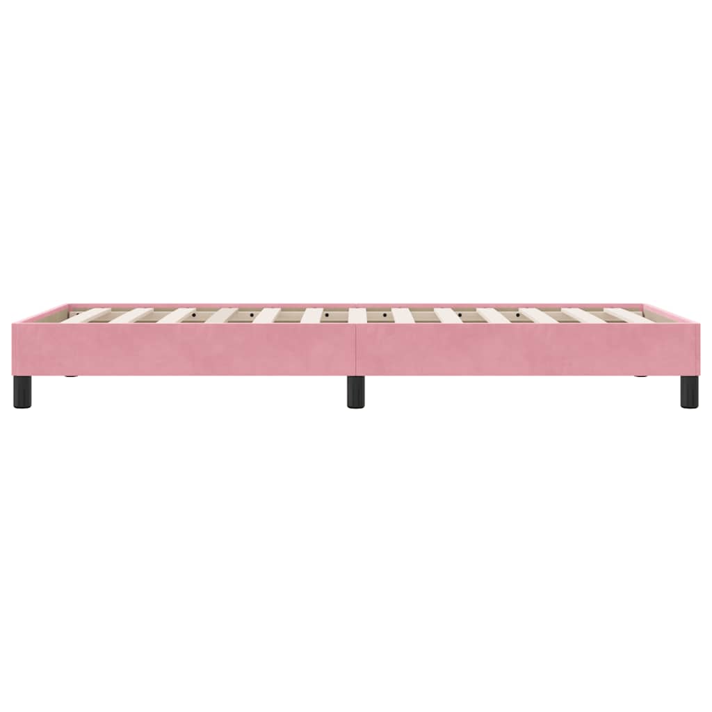 Box Spring Κρεβάτι χωρίς στρώμα Ροζ 100x210 cm Βελούδινο