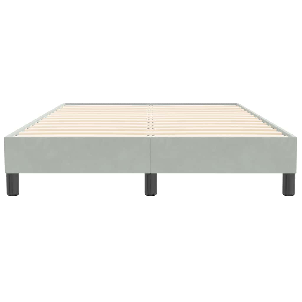 Box Spring Κρεβάτι χωρίς στρώμα Ανοιχτό γκρι Βελούδινο