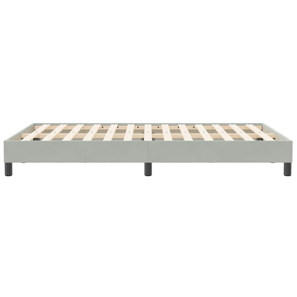 Box Spring Κρεβάτι χωρίς στρώμα Ανοιχτό γκρι Βελούδινο