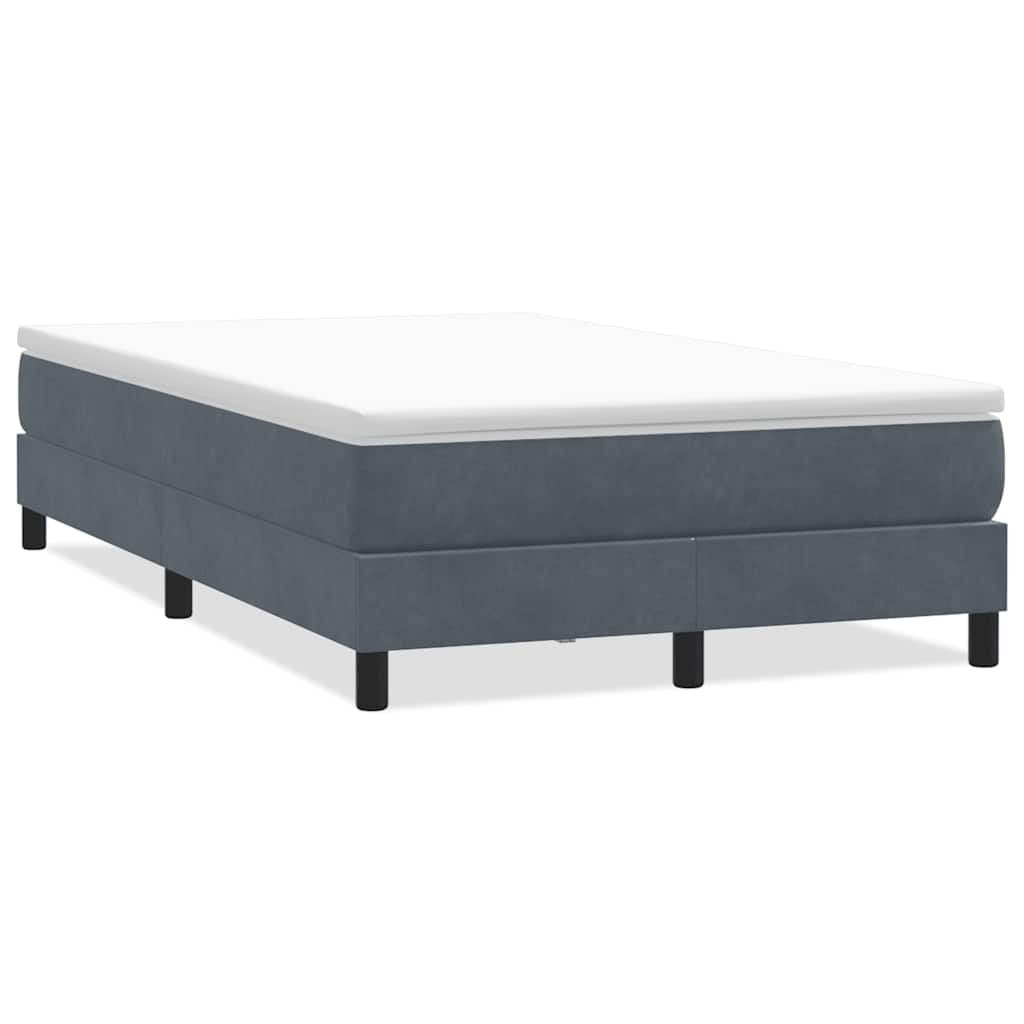 Box Spring Κρεβάτι χωρίς στρώμα Σκούρο γκρι Βελούδινο